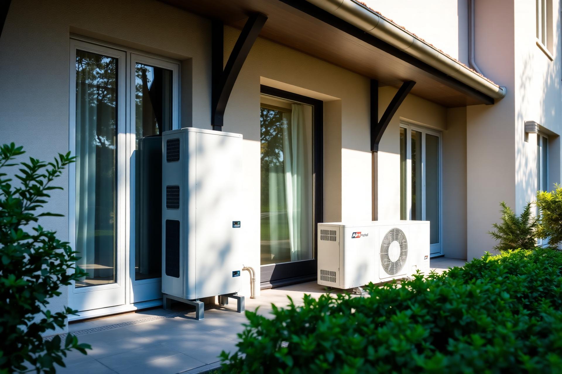 Pompe à chaleur air-eau installée à l'extérieur d'une maison française pour bénéficier de MaPrimeRénov' et de la Prime CEE en 2026
